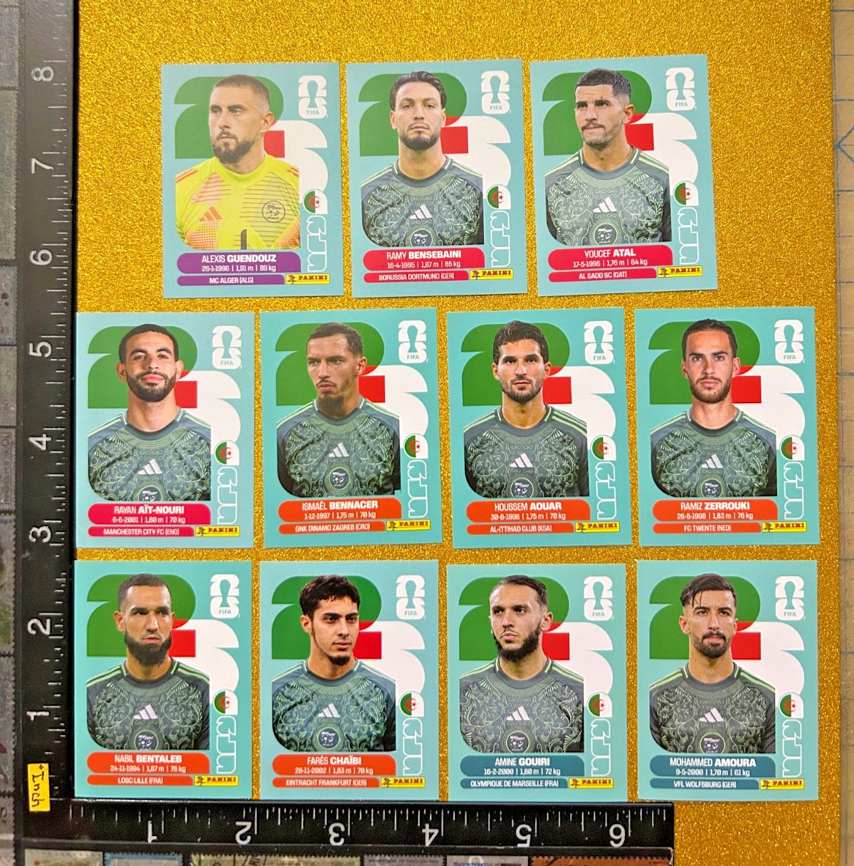 PANINI STICKERS WORLD CUP 2026 USA-MEX-CAN, SET OF 11 BLUE, ALGERIA TEAM