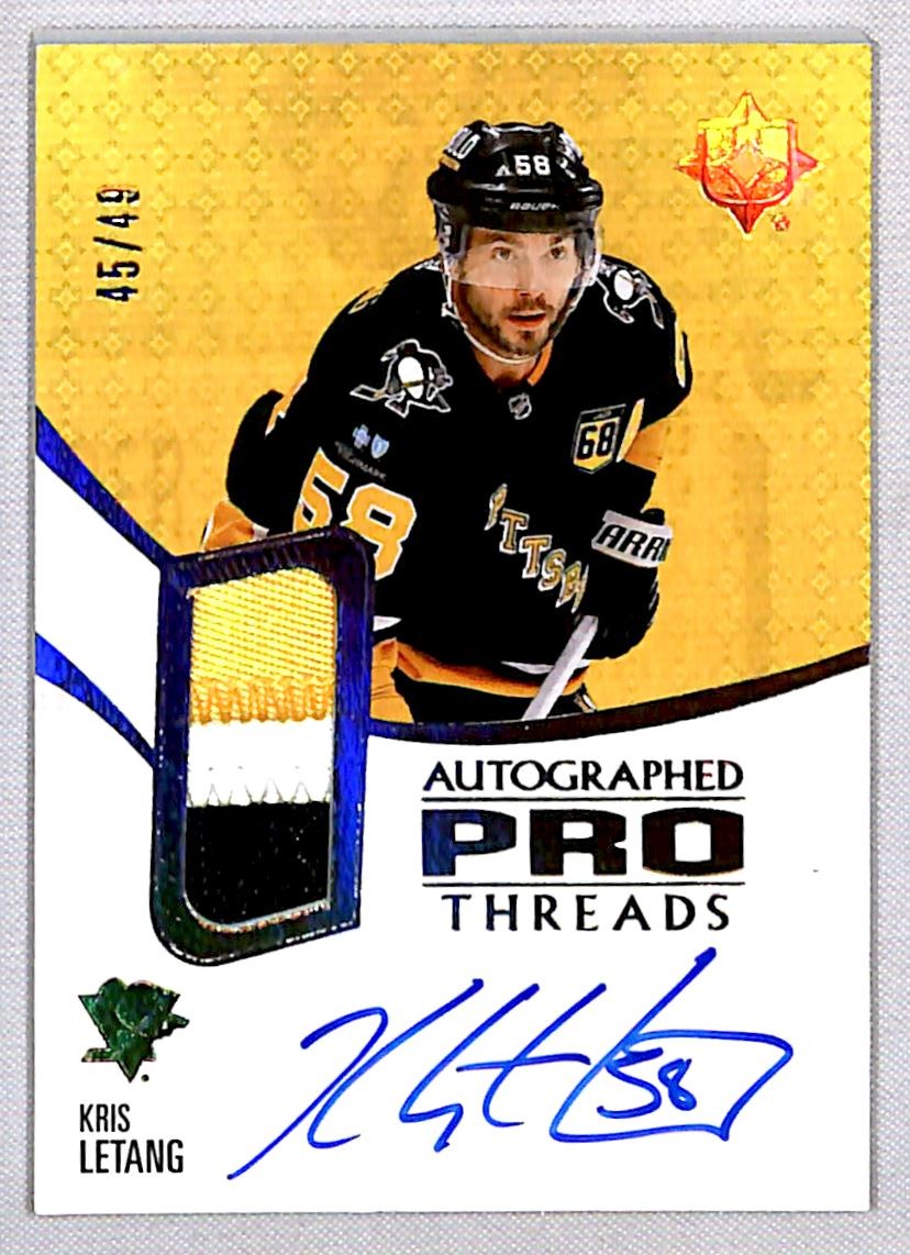 Kris Letang 2023-24 UD Ultimate Pro Threads Auto Patch /49 #PT-KL Pittsburgh