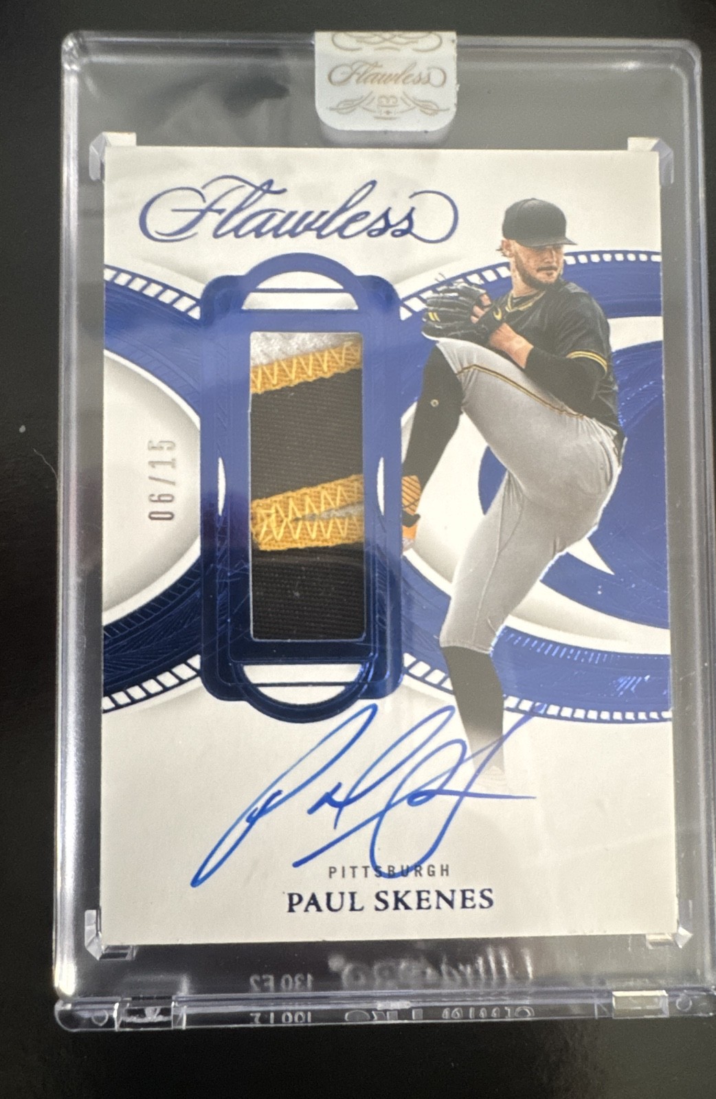 2025 Panini Flawless – Prominent Swatch Signatures Paul Skenes #PSS-PS Sapphire