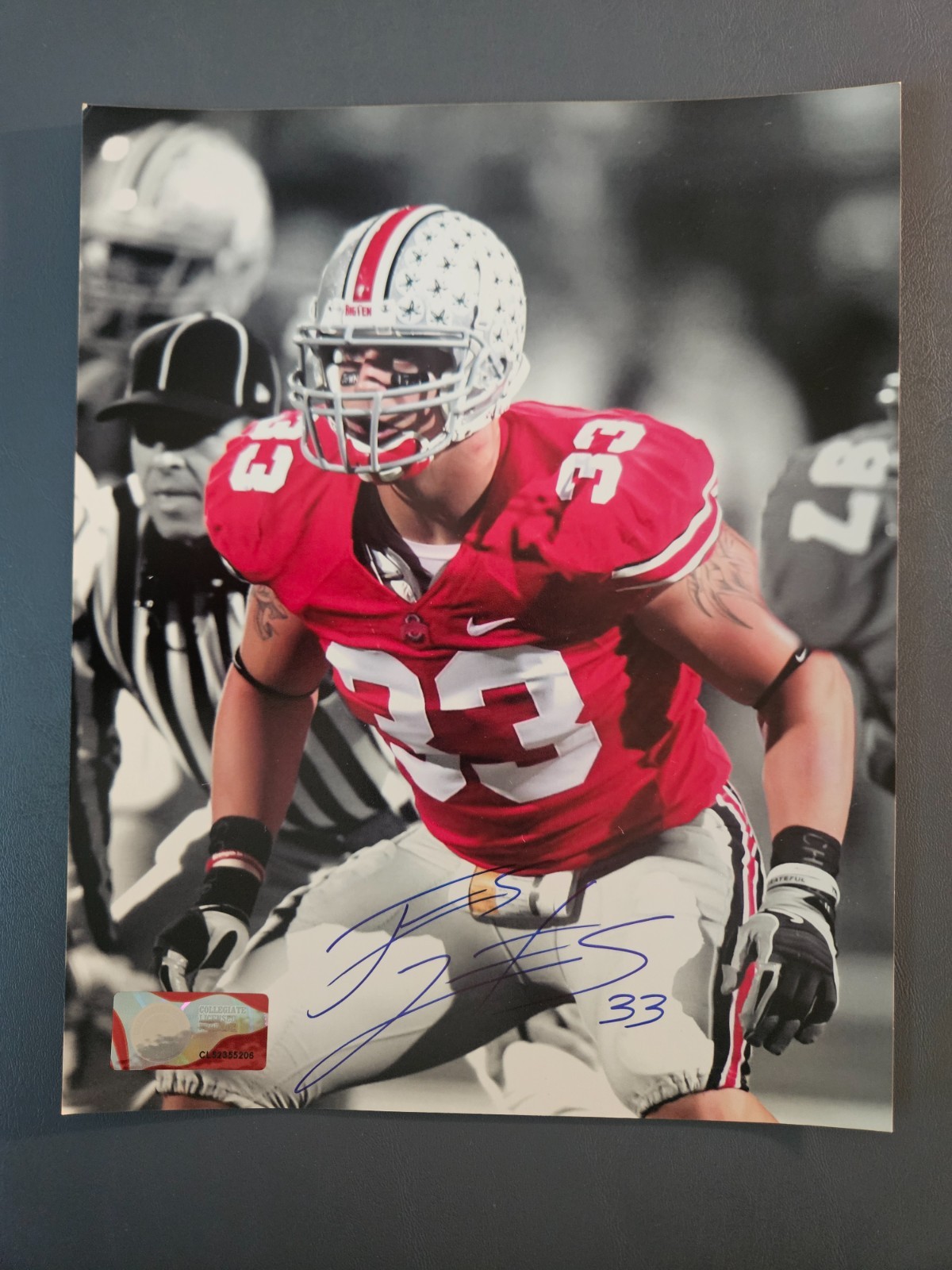 James Laurinaitis “33” Signed Autographed OHIO STATE BUCKEYES 8×10 Photo