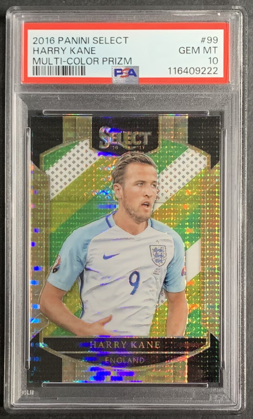 2016 #99 Panini Select Harry Kane Multi-Color Prizm Soccer Card PSA GEM MT 10