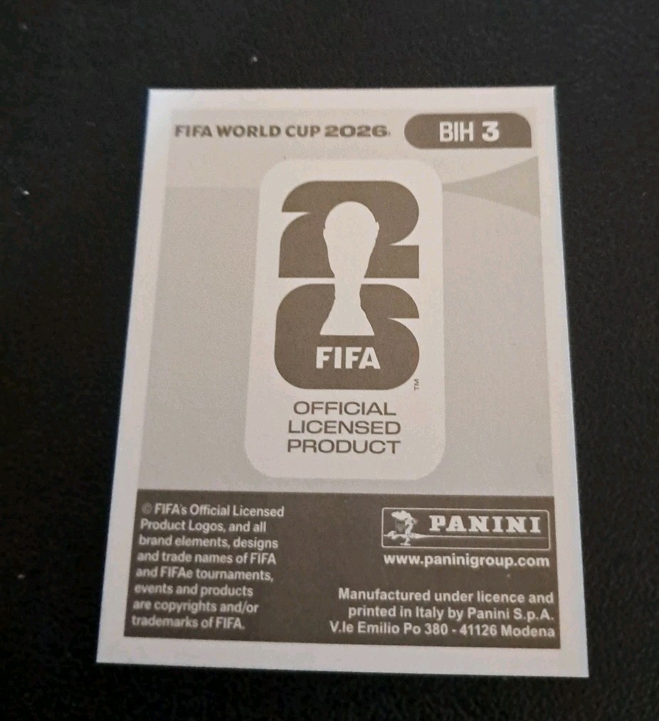Amar Dedic PURPLE Parallel Panini FIFA WORLD CUP 2026 Sticker- BOSNIA 3