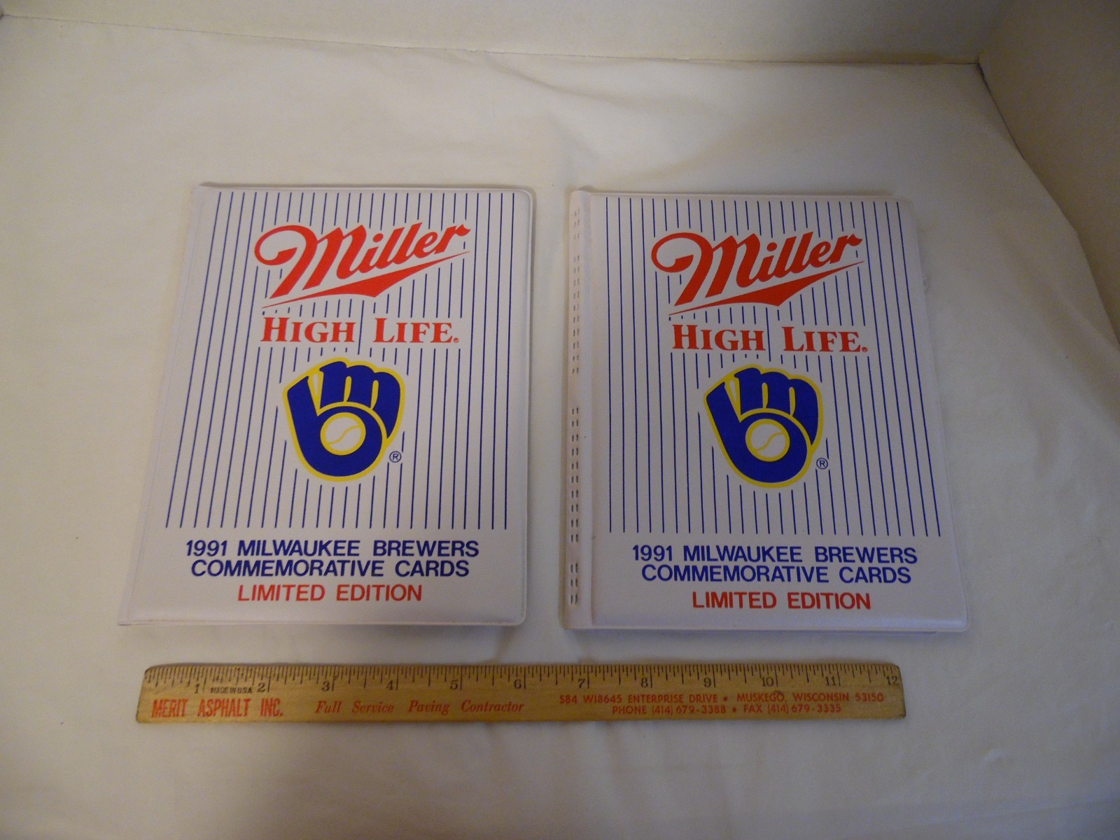 Two MILWAUKEE BREWERS 1991 Miller High Life 32 Card Team Set in Booklet