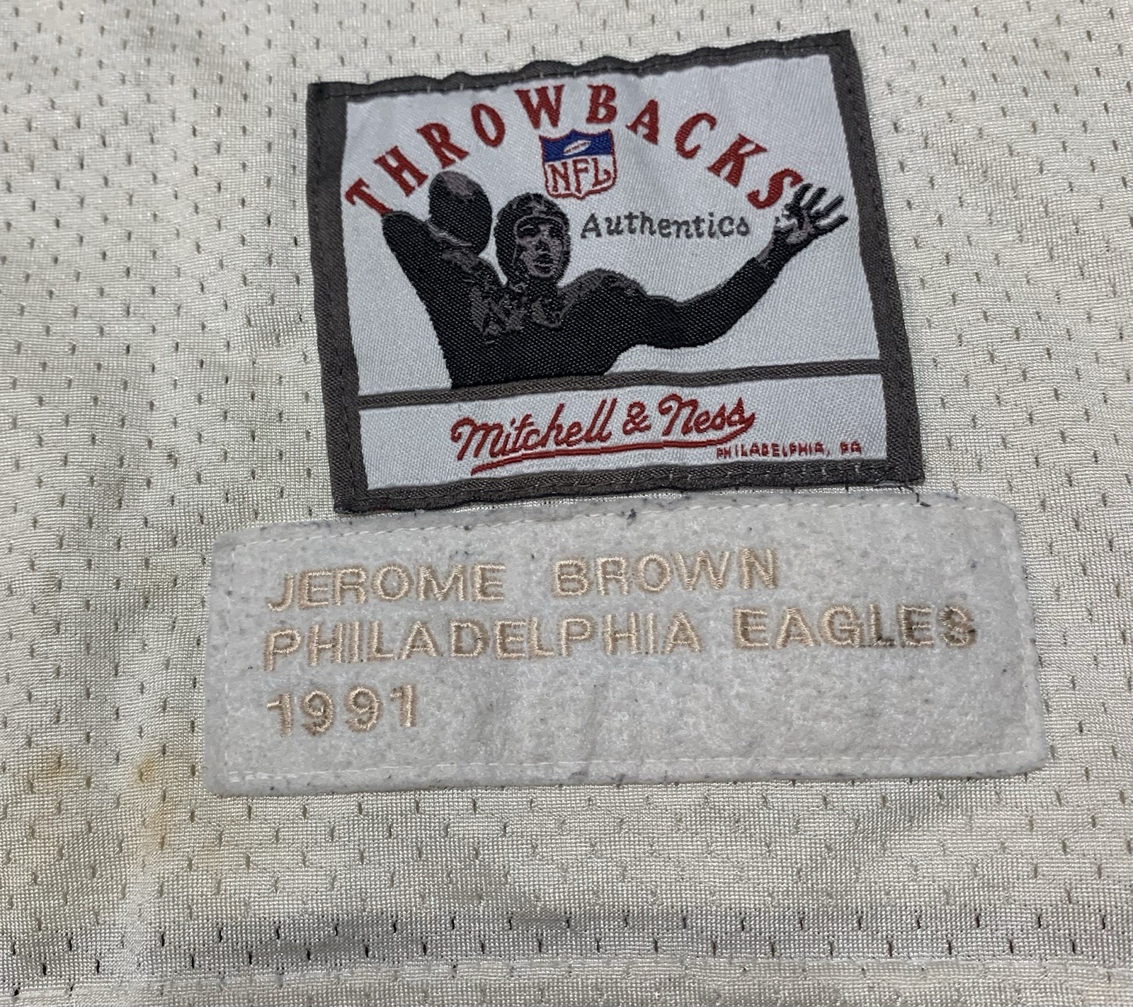 Vintage Jerome Brown #99 Eagles Mitchell & Ness 1991 Throwback Jersey Sz 60