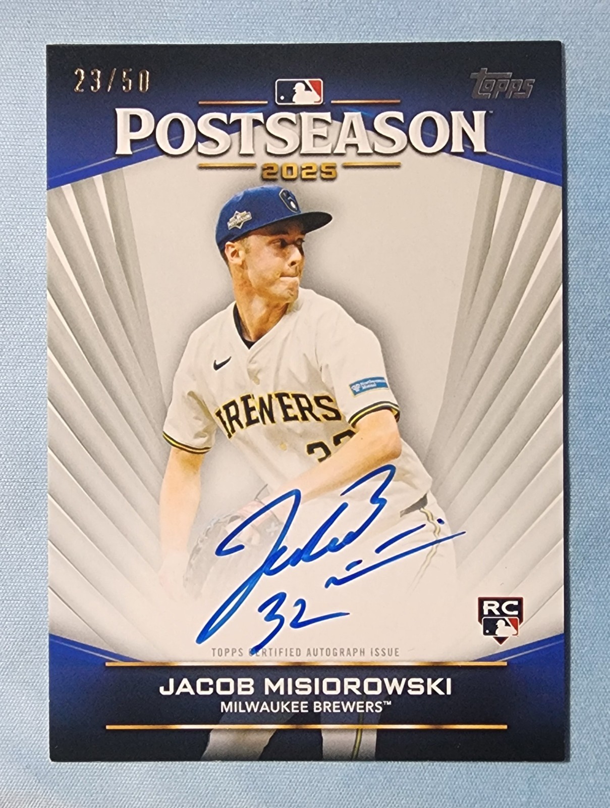 Jacob Misiorowski AUTO #23/50 RC Postseason PPA-JMI Topps 75th 2026 Series 2