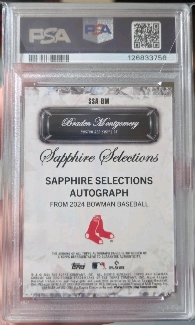 2024 Bowman Chrome – Sapphire Selections Auto /25 Braden Montgomery Orange Ref