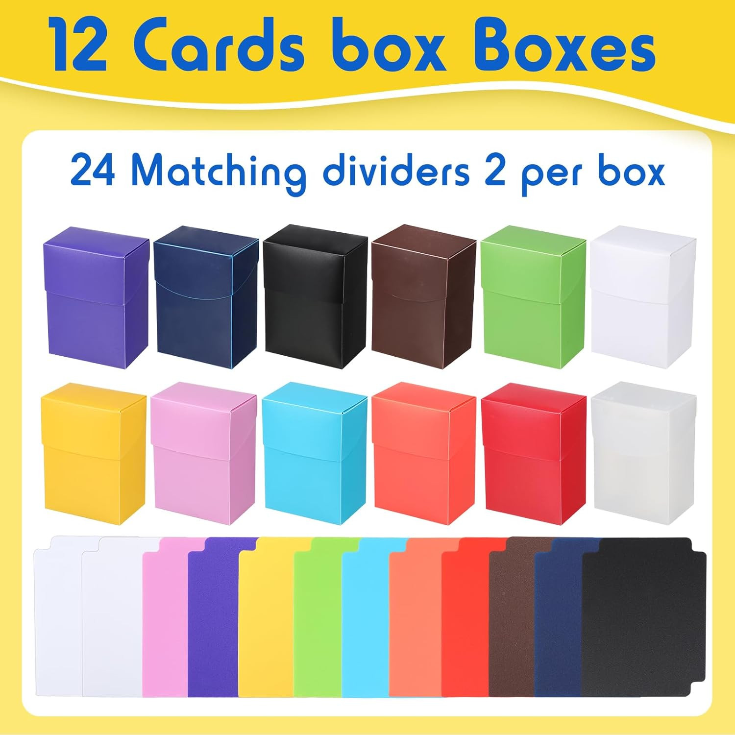 12 Pack TCG Cards Deck Boxes Trading Card Storage Box, Large Capacity with Divid