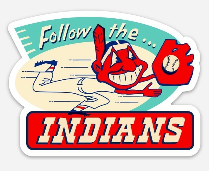Chief Wahoo Magnet Vintage Cleveland Indians Custom Vinyl MLB Baseball Tribute