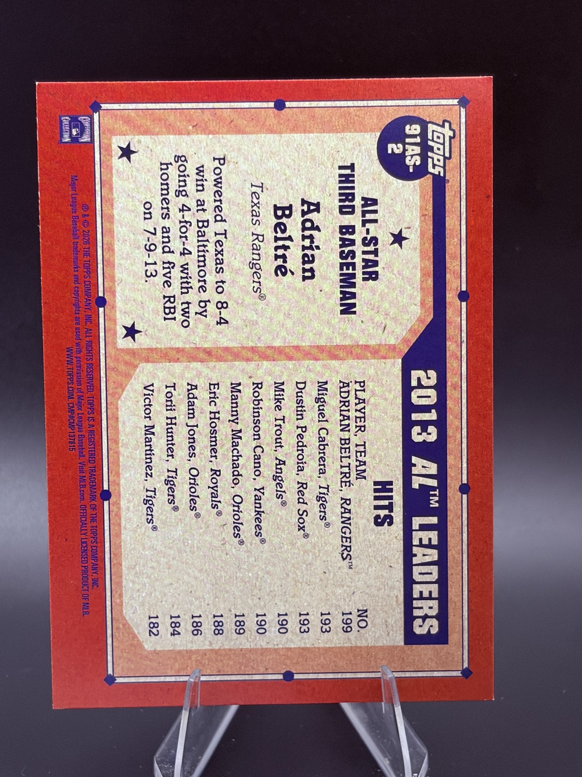 Adrian Beltre 2026 Topps 1991 Topps Baseball 35th All-Stars Crackle Foil Rangers