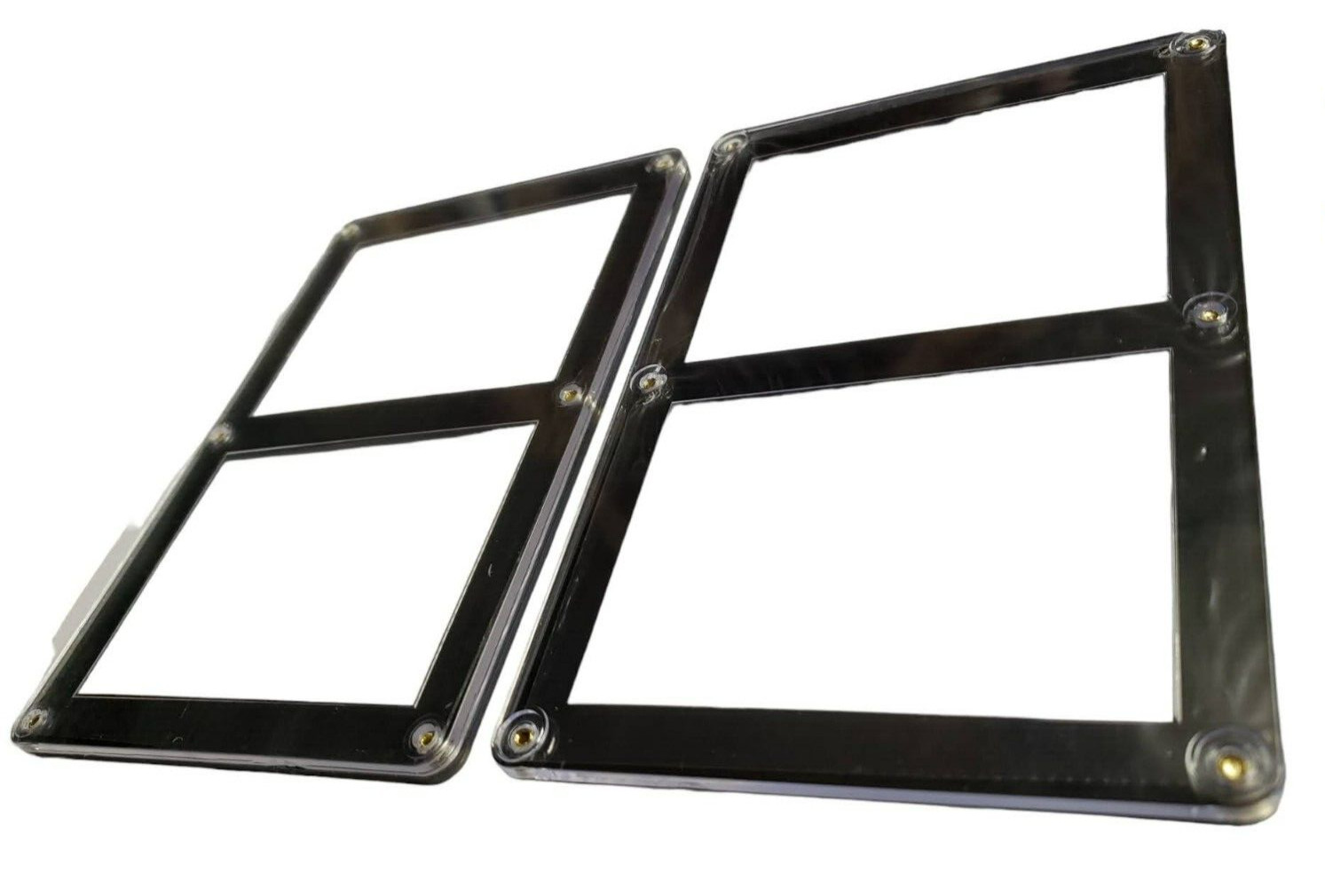 Protecto Double Card Holder SCREWDOWN Crystal Clear Recessed Card Area Lot Of 2
