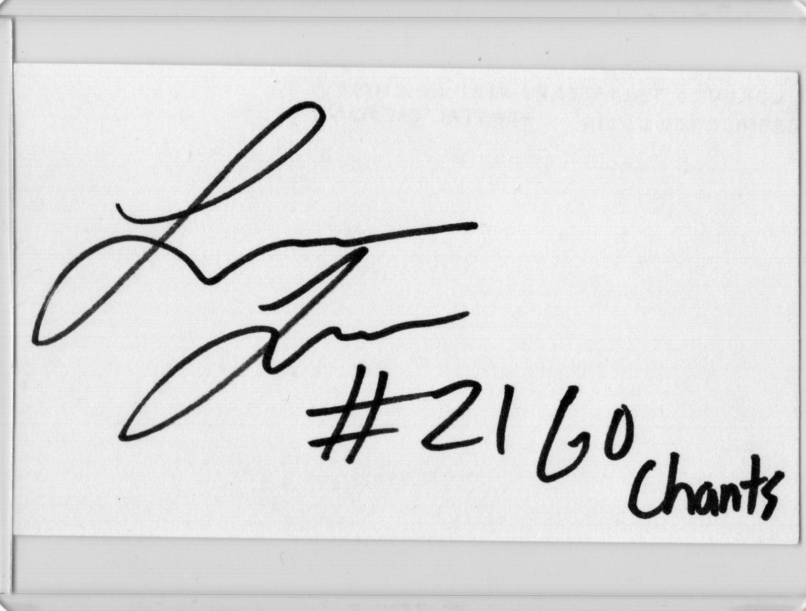 LORENZO TALIAFERRO NCAA Coastal Auto Autographed Signed 3×5 Index Card