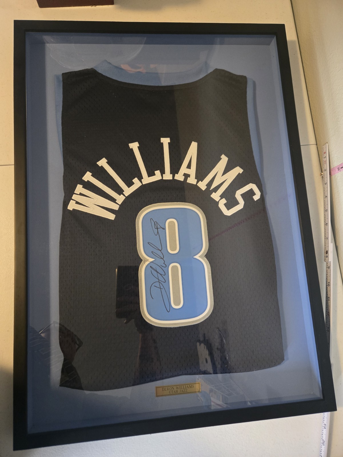 NBA Utah Jazz Deron Williams Professionally Framed Autogragh Jersey Number 8