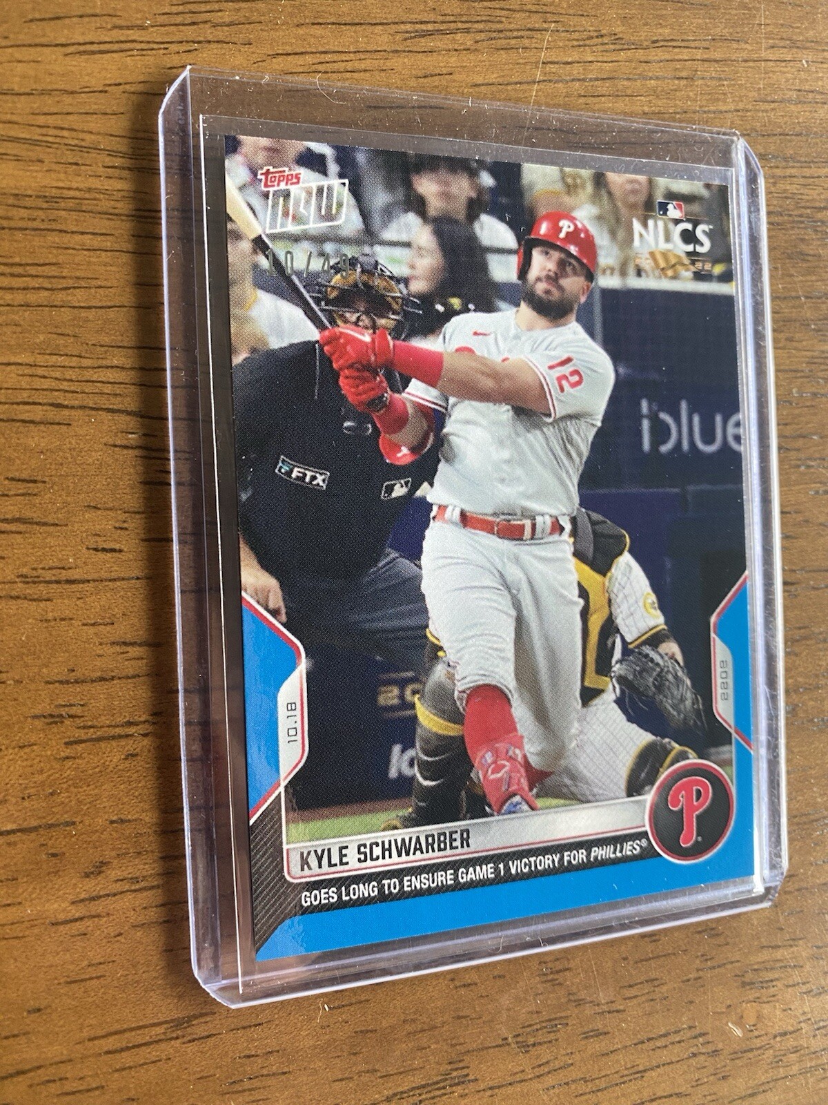 Kyle Schwarber NLCS Game 1 2022 MLB TOPPS NOW Card 1100 Blue Parallel 10/49
