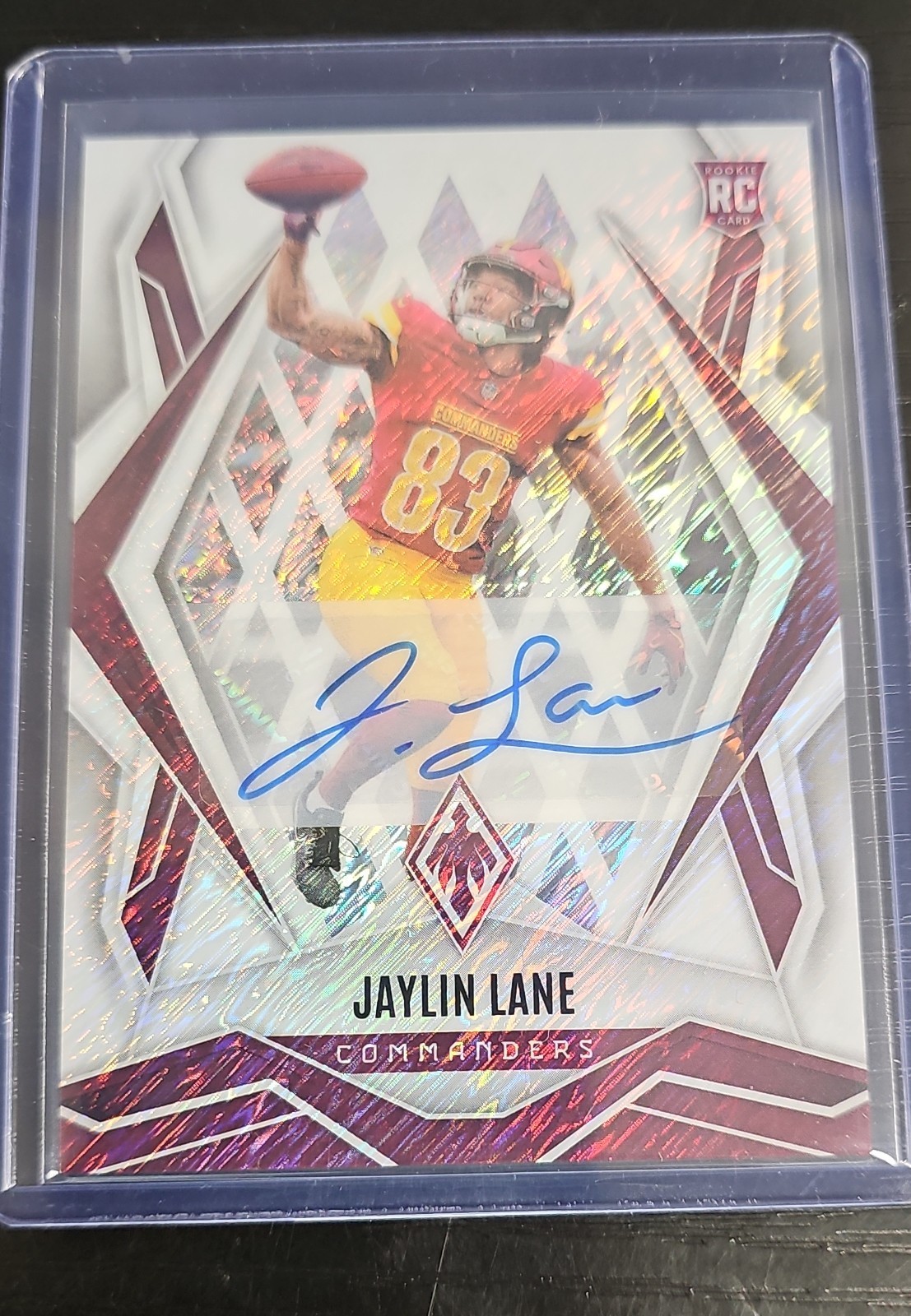 2025 Panini Phoenix – Rookies Jaylin Lane #186 White Shimmer (RC) 1/1 Auto