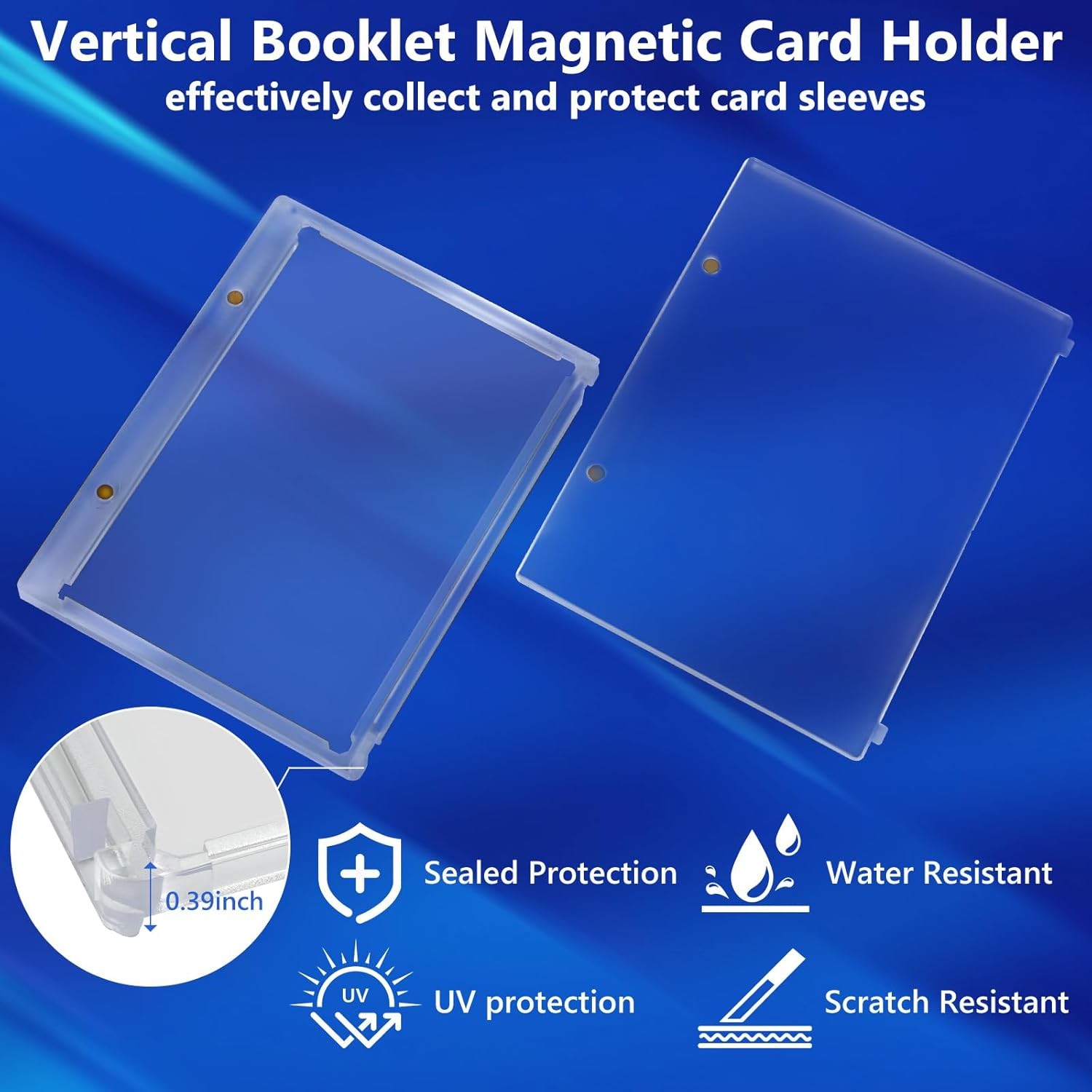 Magnetic Card Holder Horizontal Booklet 175PT Magnet Case Trading Card Protector