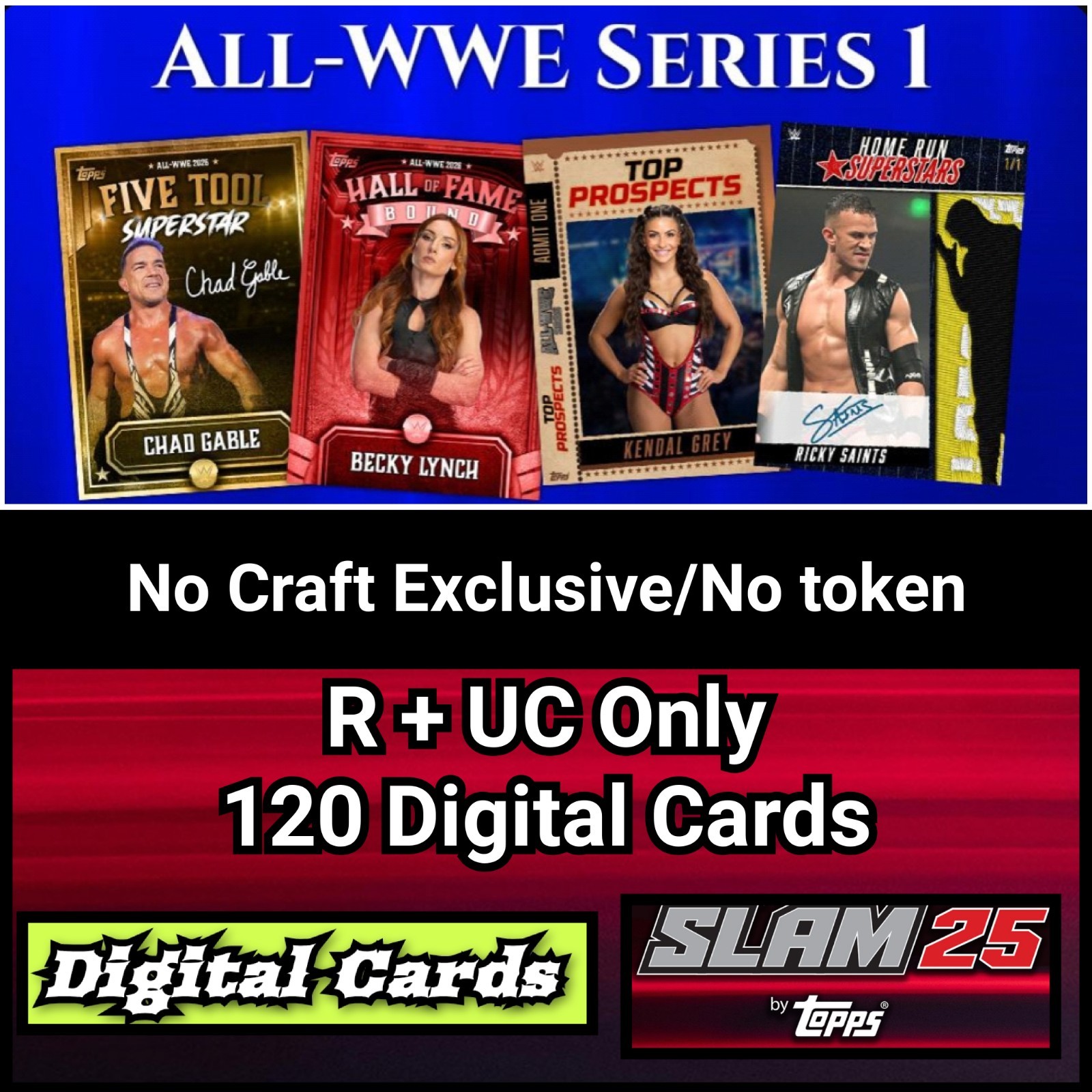 Topps WWE Slam All-WWE 26 R+UC Only 110 Card Set