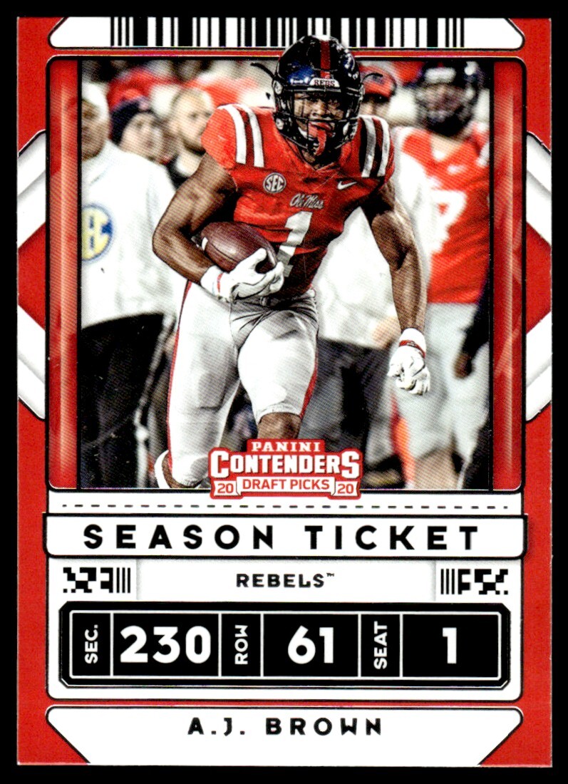 2020 Panini Contenders Draft Picks – #1 A.J. Brown Eagles