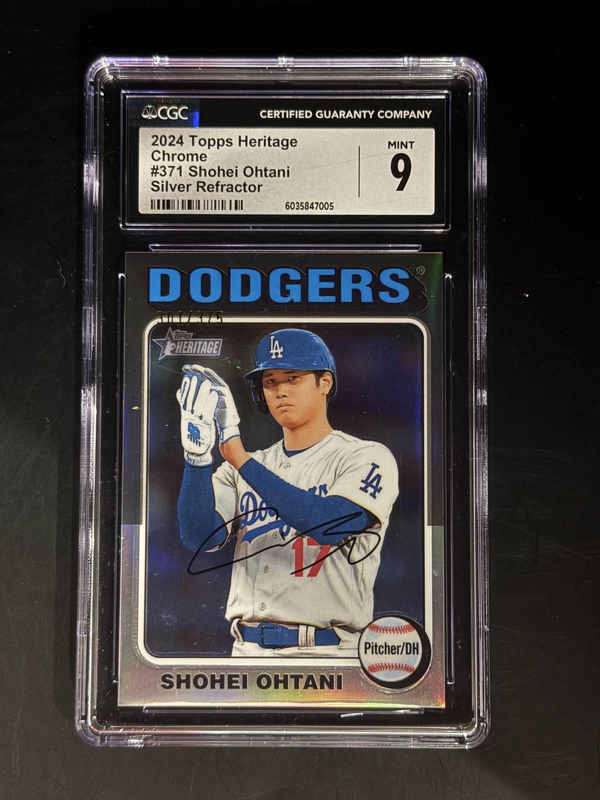 2024 Topps Heritage Chrome Silver Refractor #371 Shohei Ohtani SN #/375