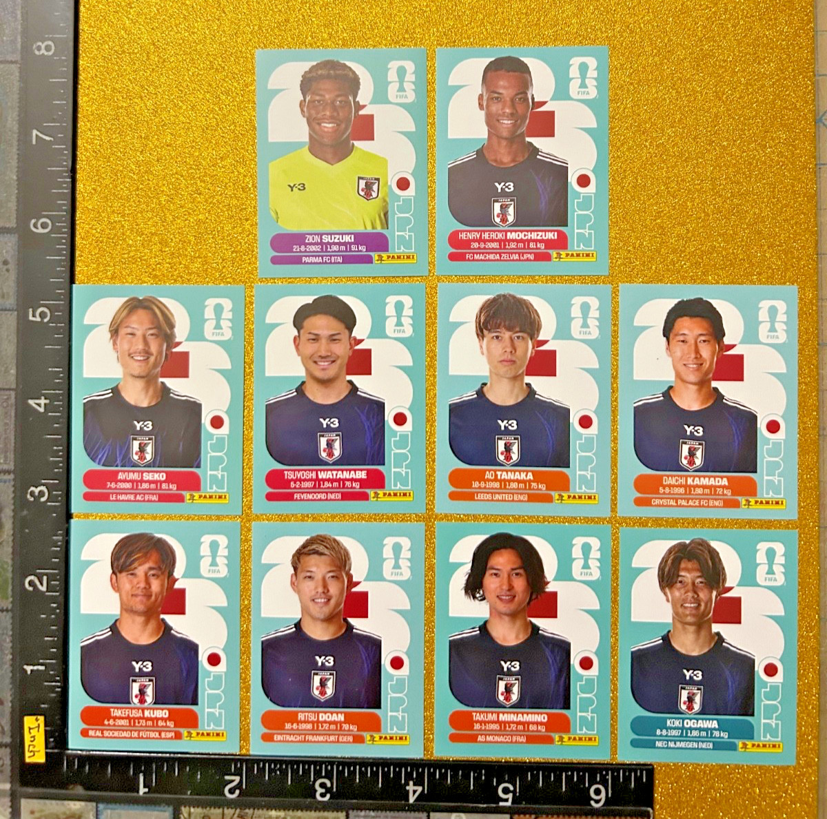 PANINI STICKERS WORLD CUP 2026 USA-MEX-CAN, SET OF 10 BLUE, JAPAN TEAM