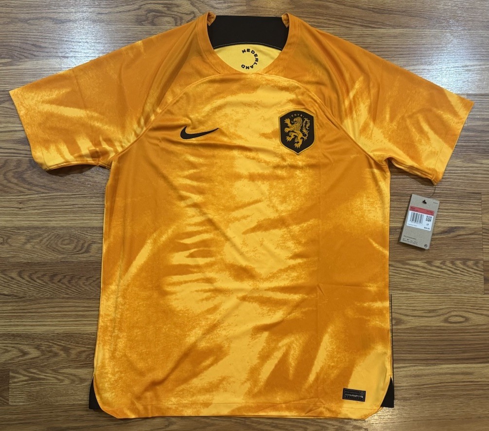 Nike DriFit 2022-23 NETHERLANDS Gold/Yellow Home Soccer Jersey DN0694-845 Mens L