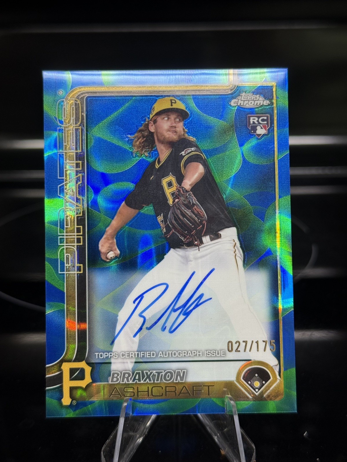2025 Topps Chrome Braxton Ashcroft /175 BLUE & GREEN LAVA LAMP ROOKIE AUTO