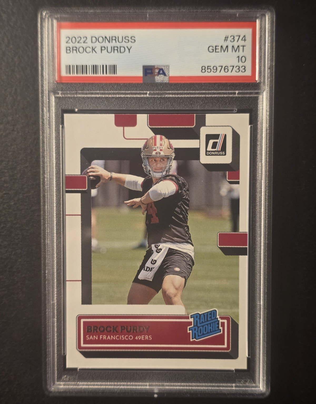 2022 Donruss Brock Purdy Rated Rookie #374 PSA 10 GEM MINT RC 49ers Football