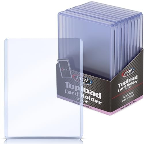 197 PT. Thick Card Topload Holder – Pack of 10 | Durable Rigid PVC Toploader …
