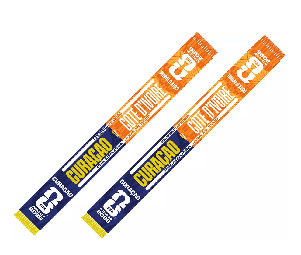 NWT 100% Authentic World Cup Curacao vs. Ivory Coast Match Scarf Bank Exclusive