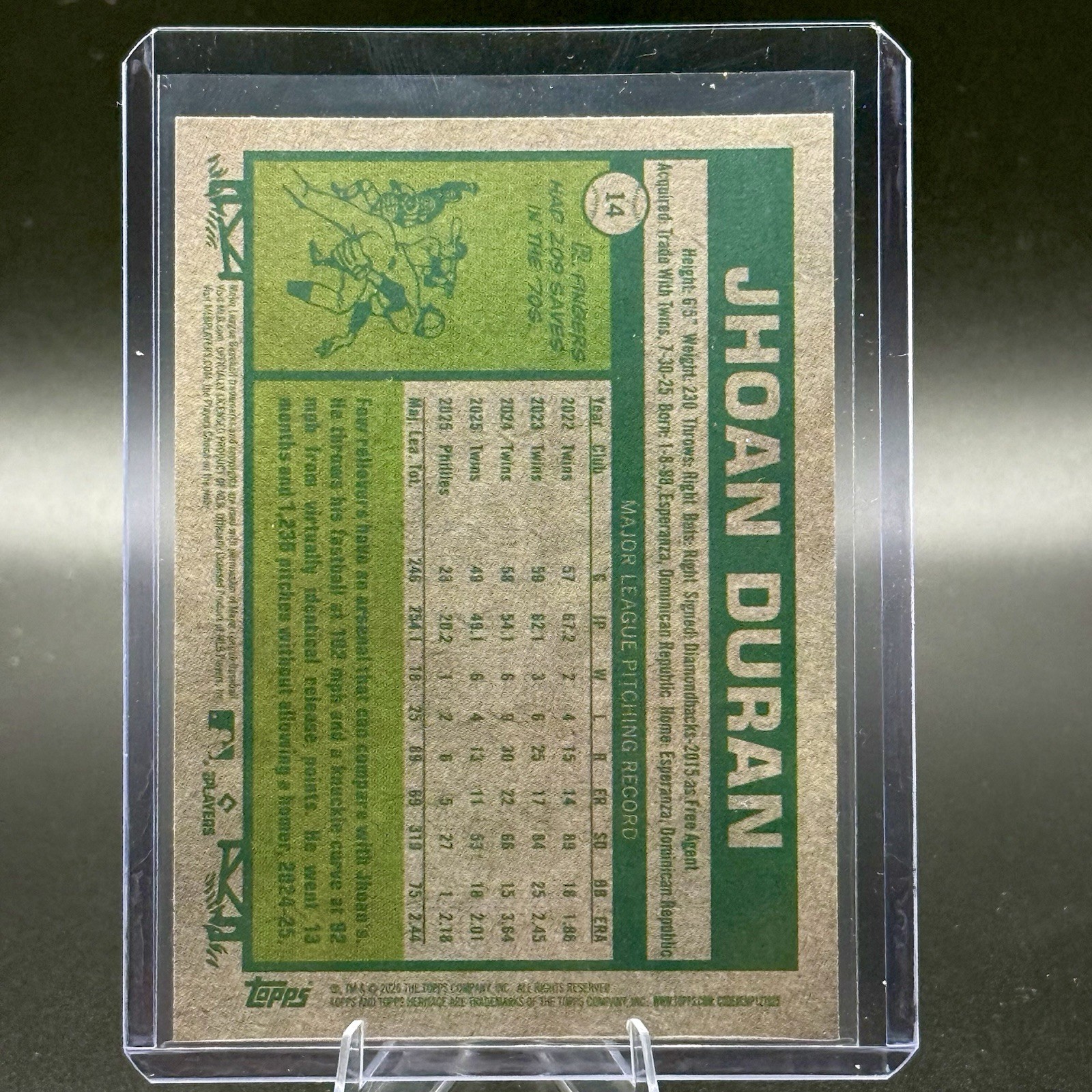 2026 Topps Heritage – Chrome Jhoan Duran #14 Pink Sparkle Refractor SP