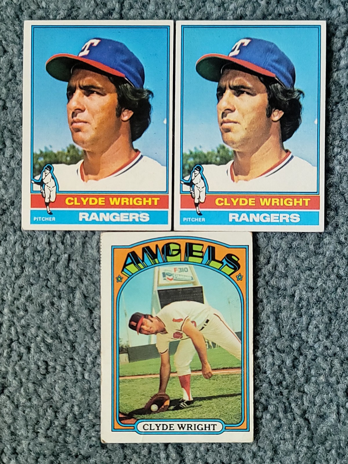 Clyde Wright Baseball Card Mixed Lot of approx 3 Cards