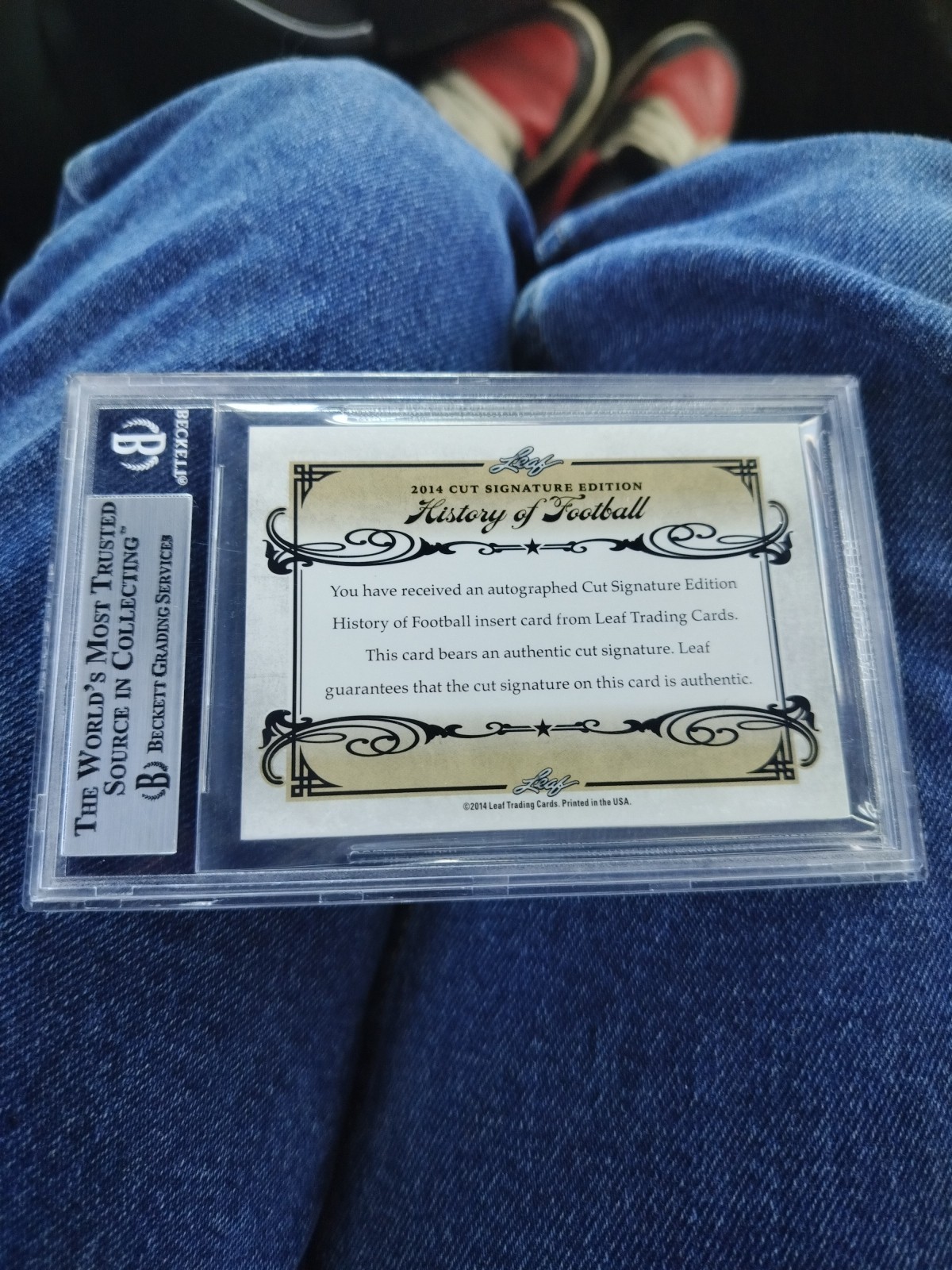 Cut Signature Edition Matt Snell Authentic Cut Signature#41 Becket Authenticated