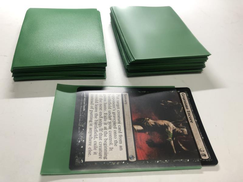 Lenayuyu 100pcs Green Deck Protector Standard MTG Card Sleeves 66x91mm Matte