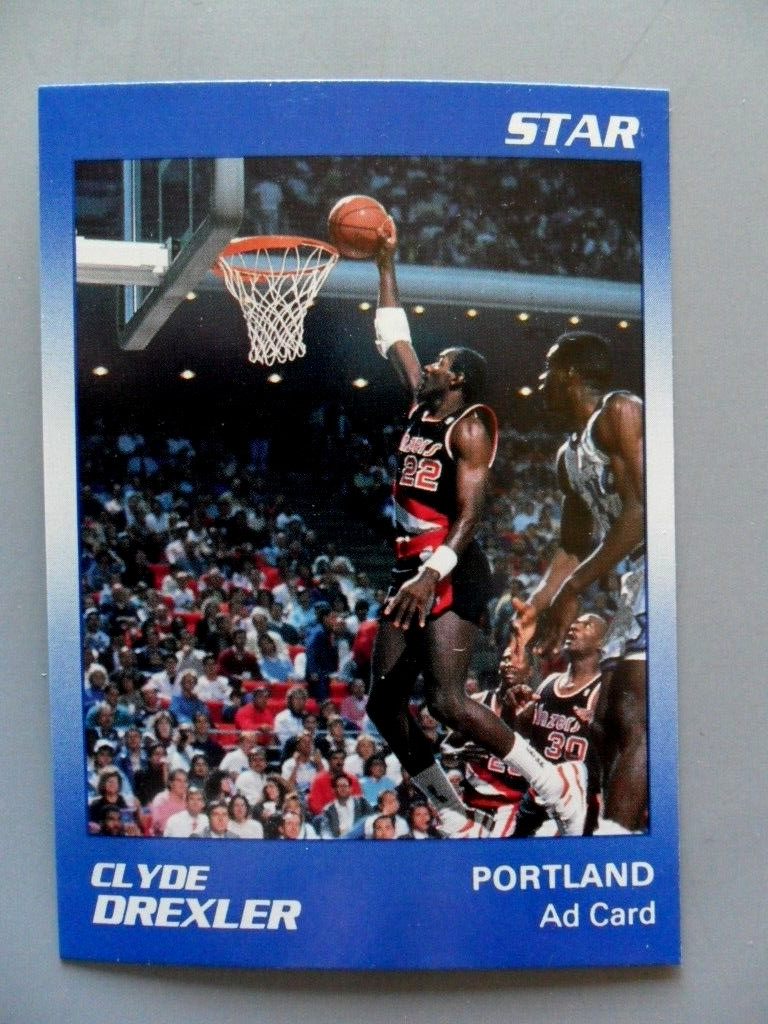1990-91 Star Basketball Clyde Drexler AD Card Blue NM/MT *Blazers HOF’er*