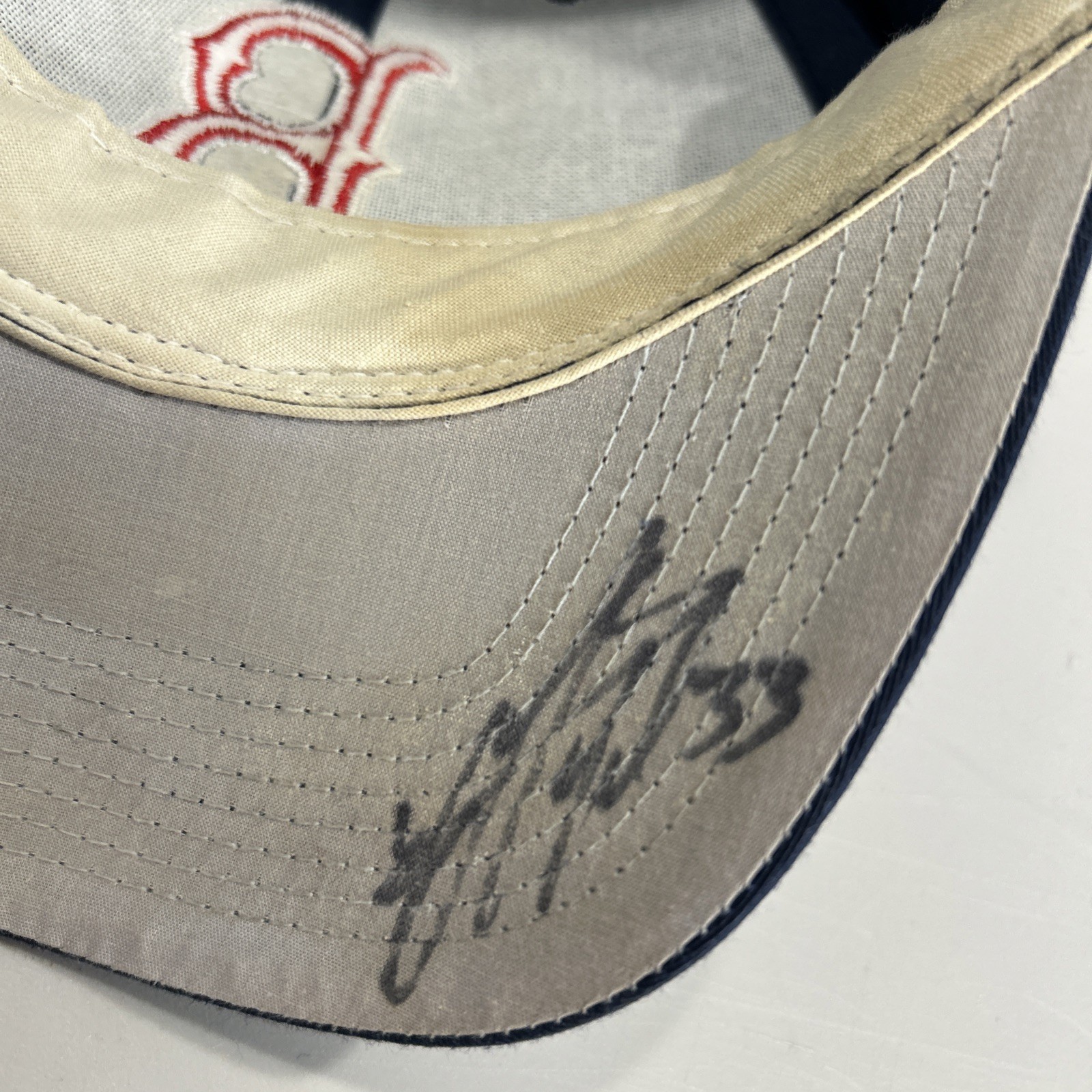 Y2K Boston Red Sox Autographed Hat Cap #33 Unknown Signature MLB Baseball #33