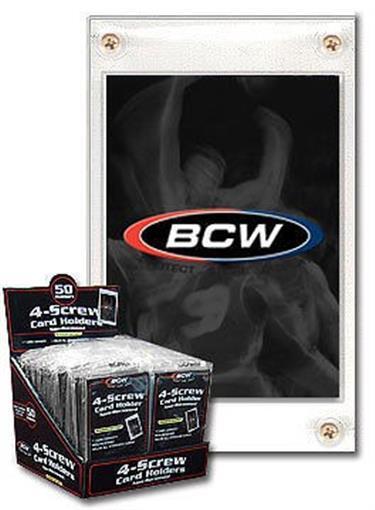 Lot / 15 BCW 4 Screw Recessed Baseball Trading Card Holders screwdown protectors