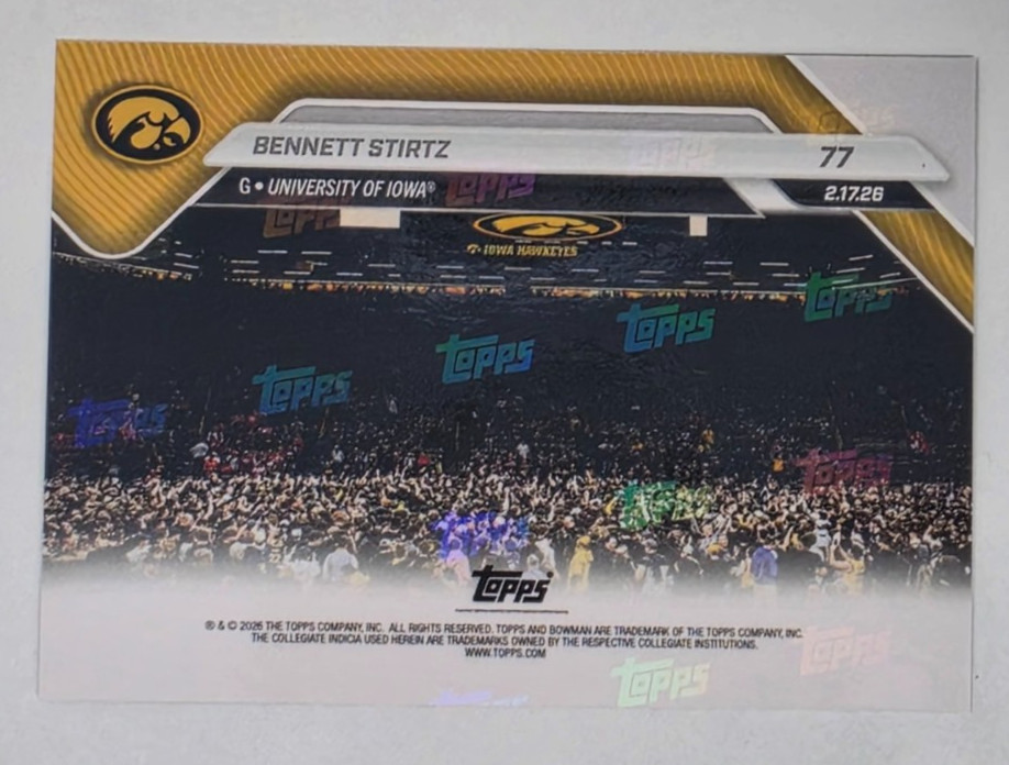 Bennett Stirtz – 2025-26 Bowman U NOW Basketball – Card 77