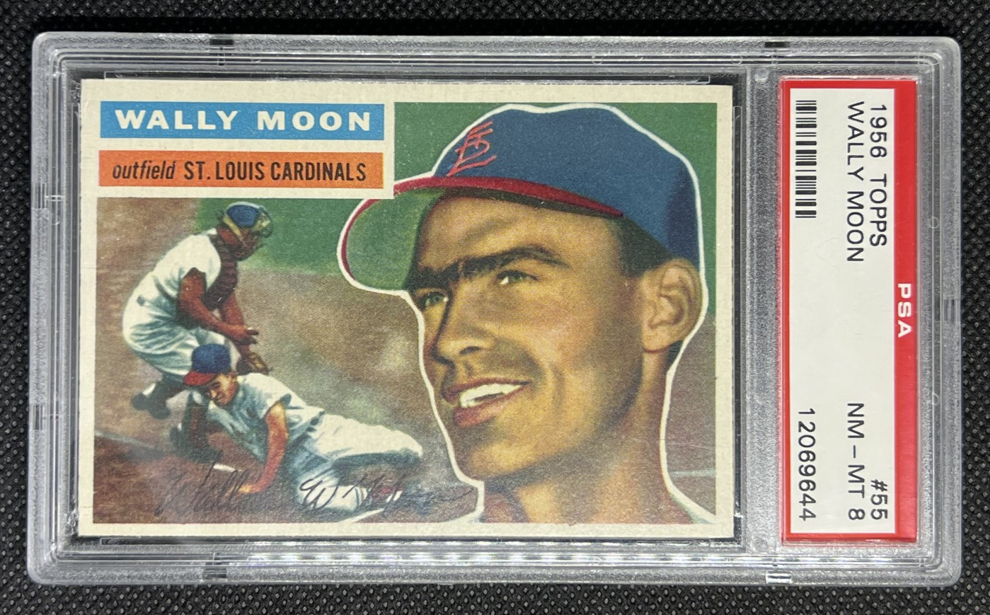 1956 Topps Wally Moon #55 NM-MT PSA 8