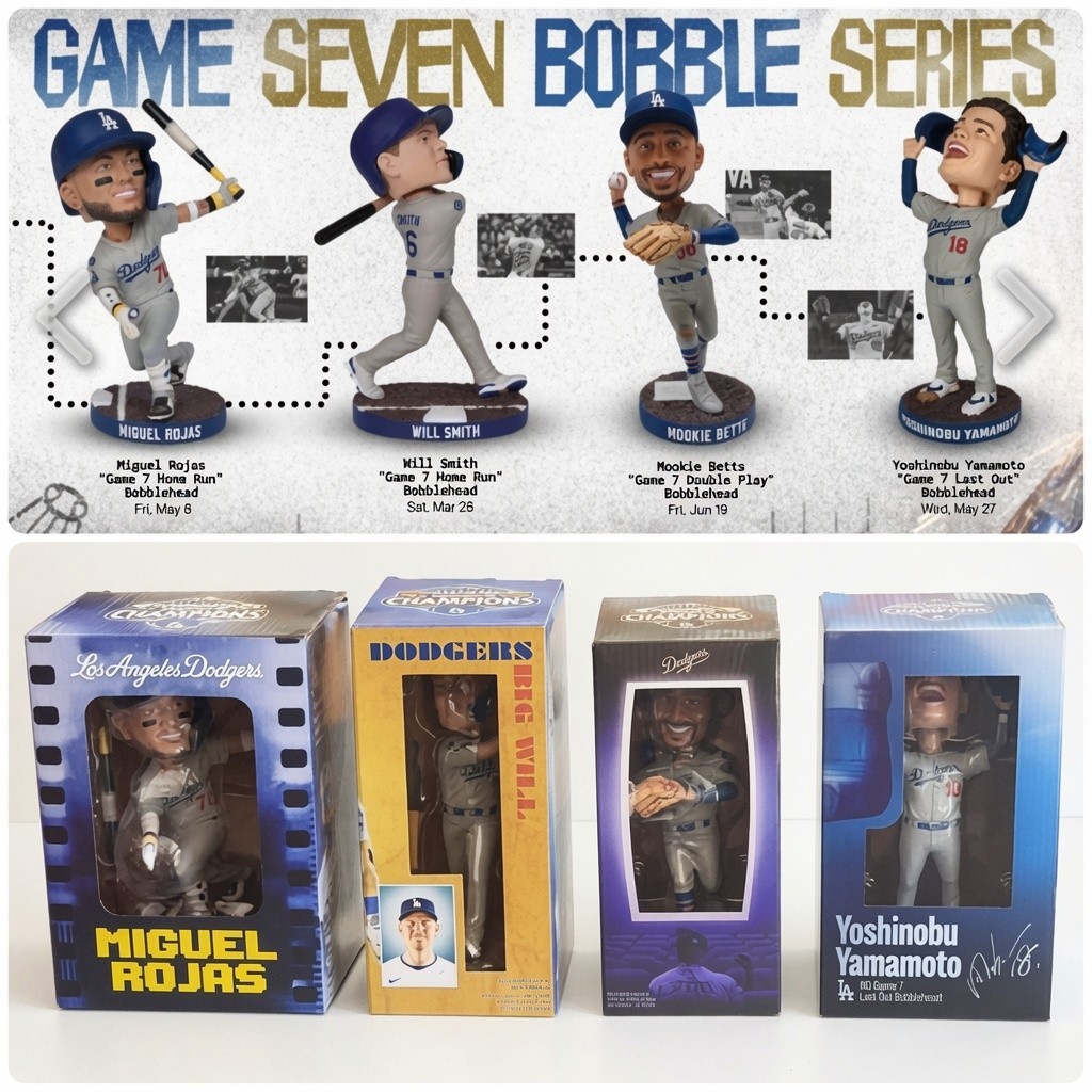 Game 7 Bobblehead Series SGA Will Smith Miguel Rojas Mookie Betts Yamamoto