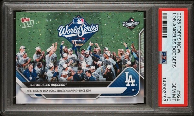 SHOHEI OHTANI & DODGERS TEAM * PSA 10 * 2025 TOPPS NOW * WORLD SERIES * CARD 929
