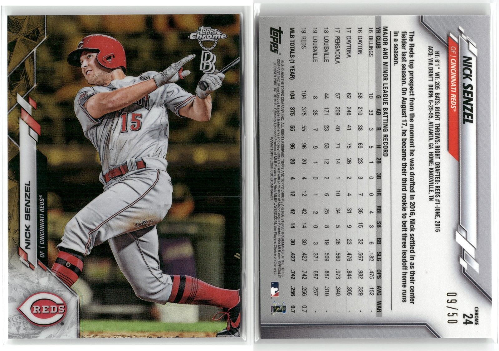 2020 Topps Chrome Ben Baller NICK SENZEL #24 NM
