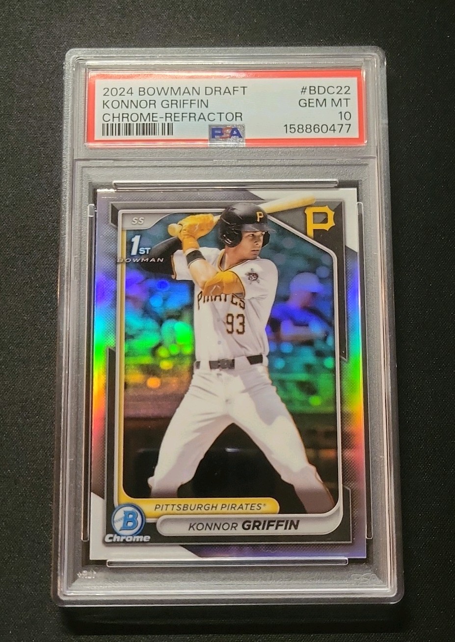💎 PSA 10 2024 BOWMAN DRAFT CHROME REFRACTOR #BDC22 KONNOR GRIFFIN
