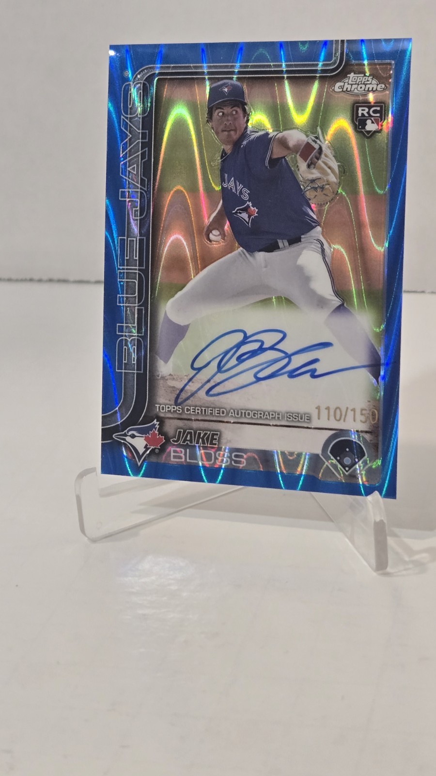 🔥2025 Topps Chrome Jake Bloss RC⚾️ON CARD AUTO BLUE RAYWAVE NUMBERED 110/150!🔥