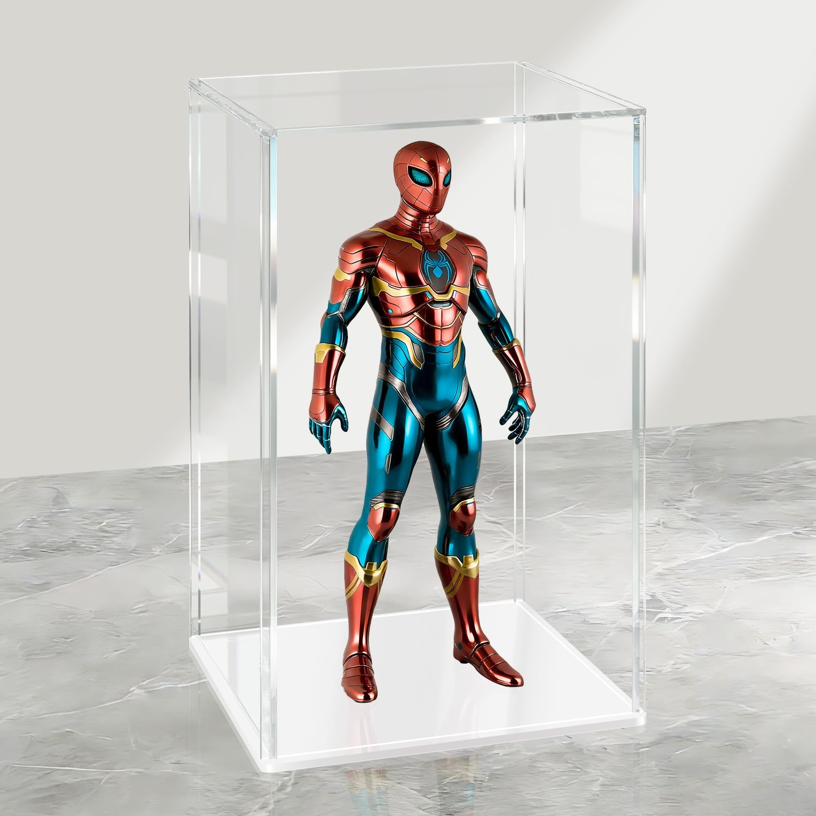 Acrylic Display Case, 4.7×4.7×7 in, Upgraded Thickened UV-Resistant Showcase,…