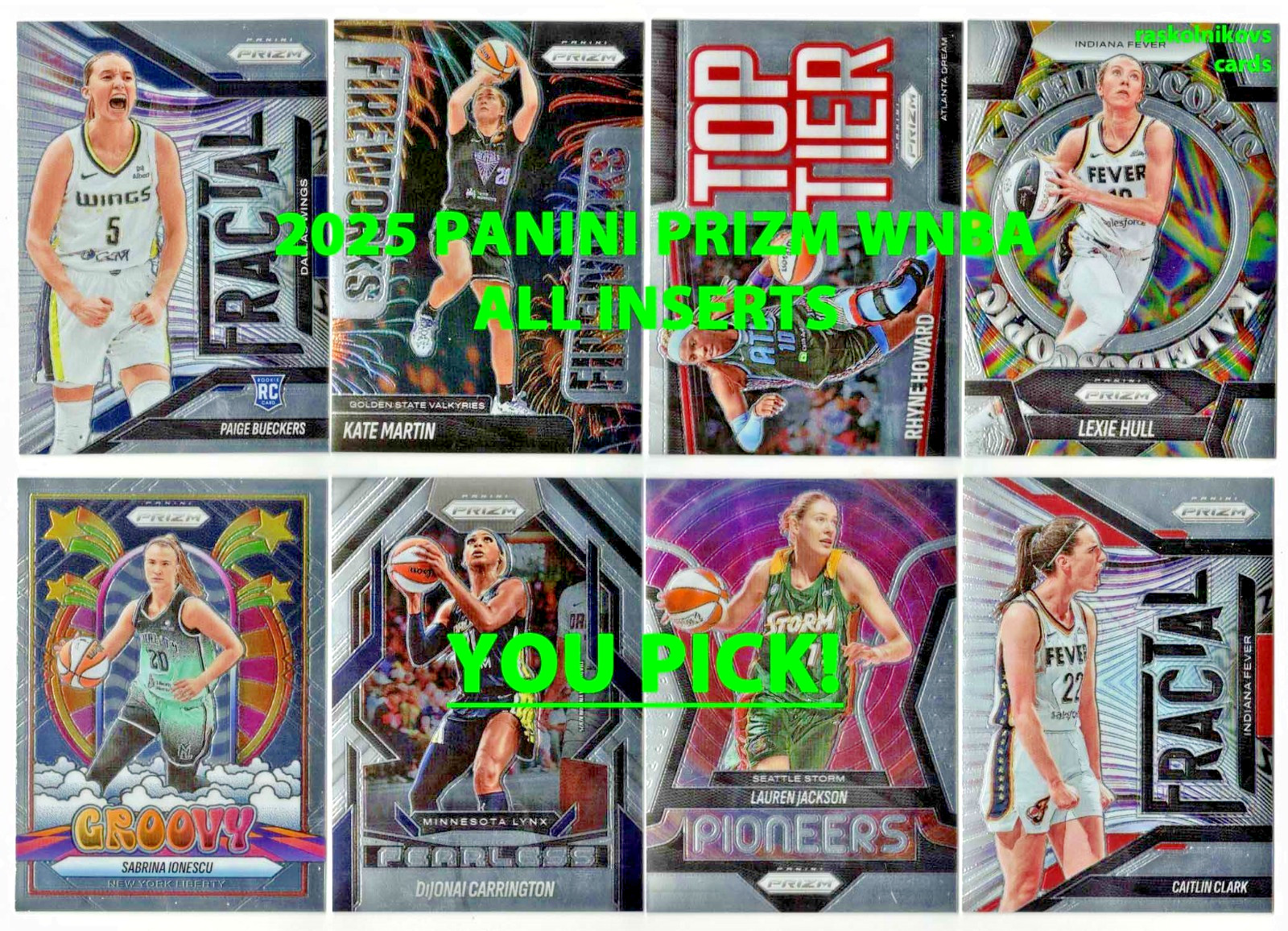 2025 Panini WNBA Prizm ALL INSERTS Your Choice $2 or 2 Card Minimum YOU PICK!
