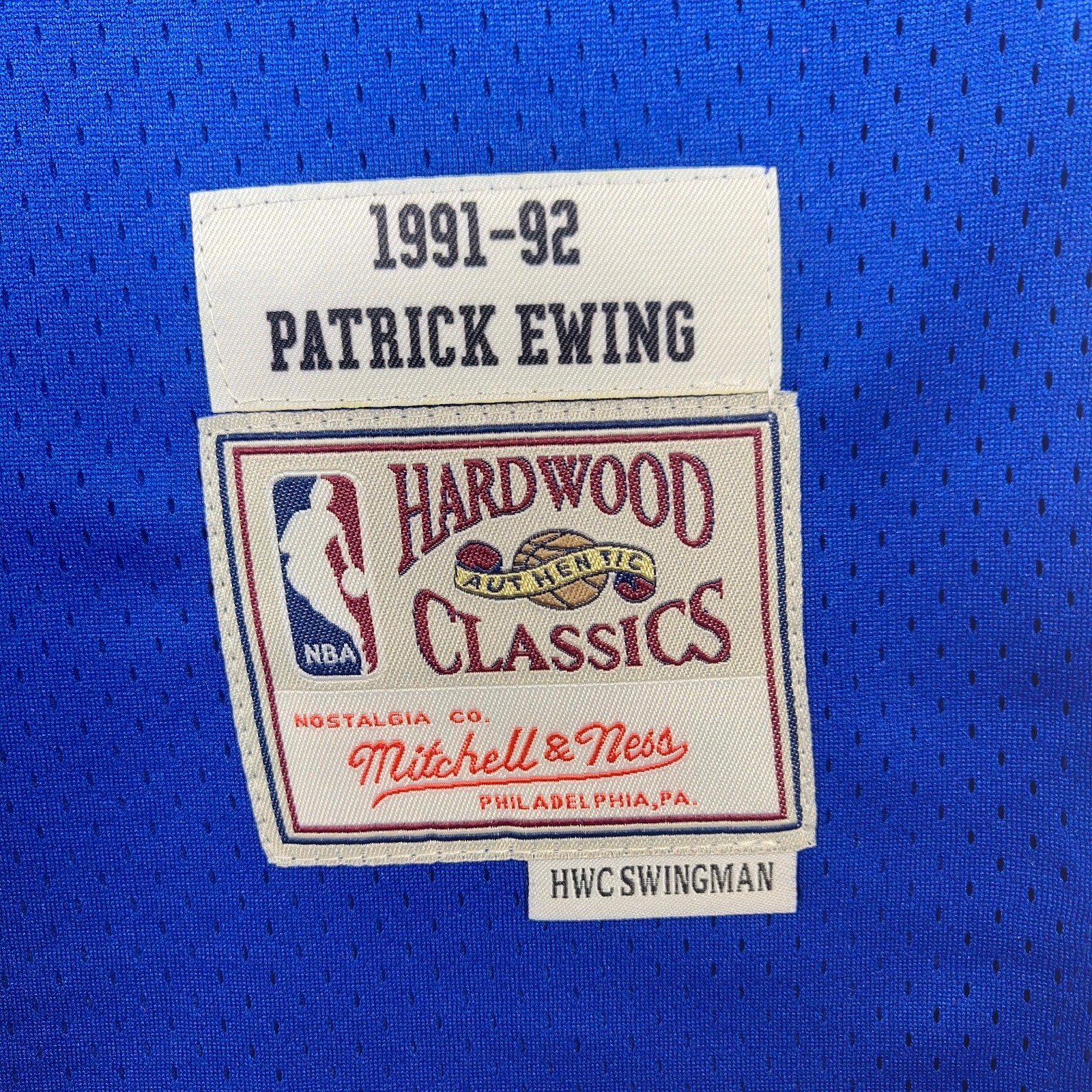 Patrick Ewing #33 Sewn Jersey, 1991-92 Season, Retro Blue. Free Shipping