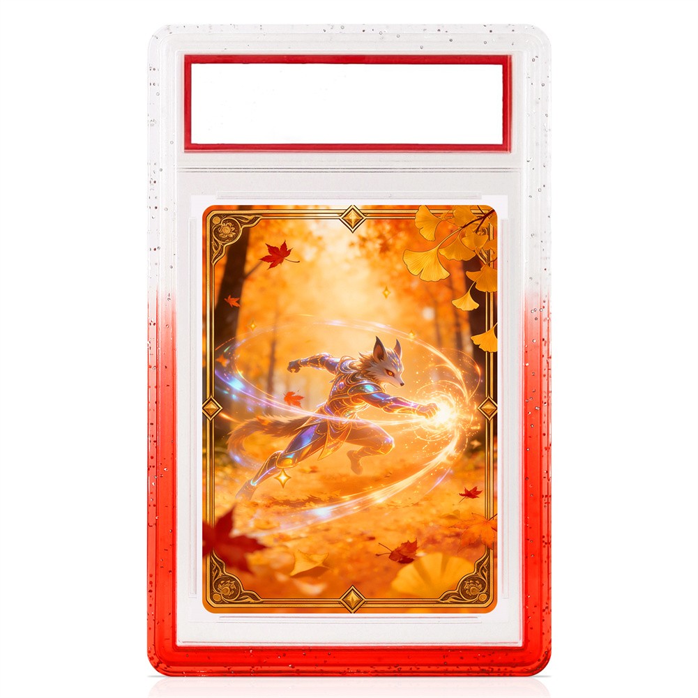 3PCS for PSA Graded Card Slab Bumper Guard Protector TPU – RED&WHITE – STACKABLE