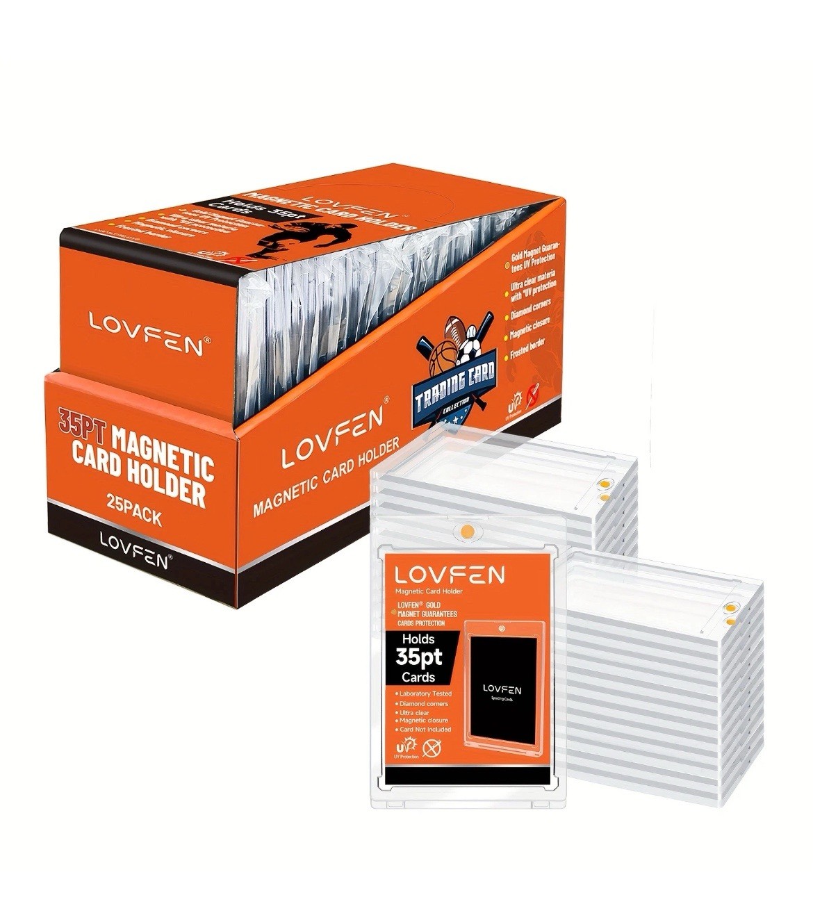 2 packs LOVFEN Magnetic card holders 50ct