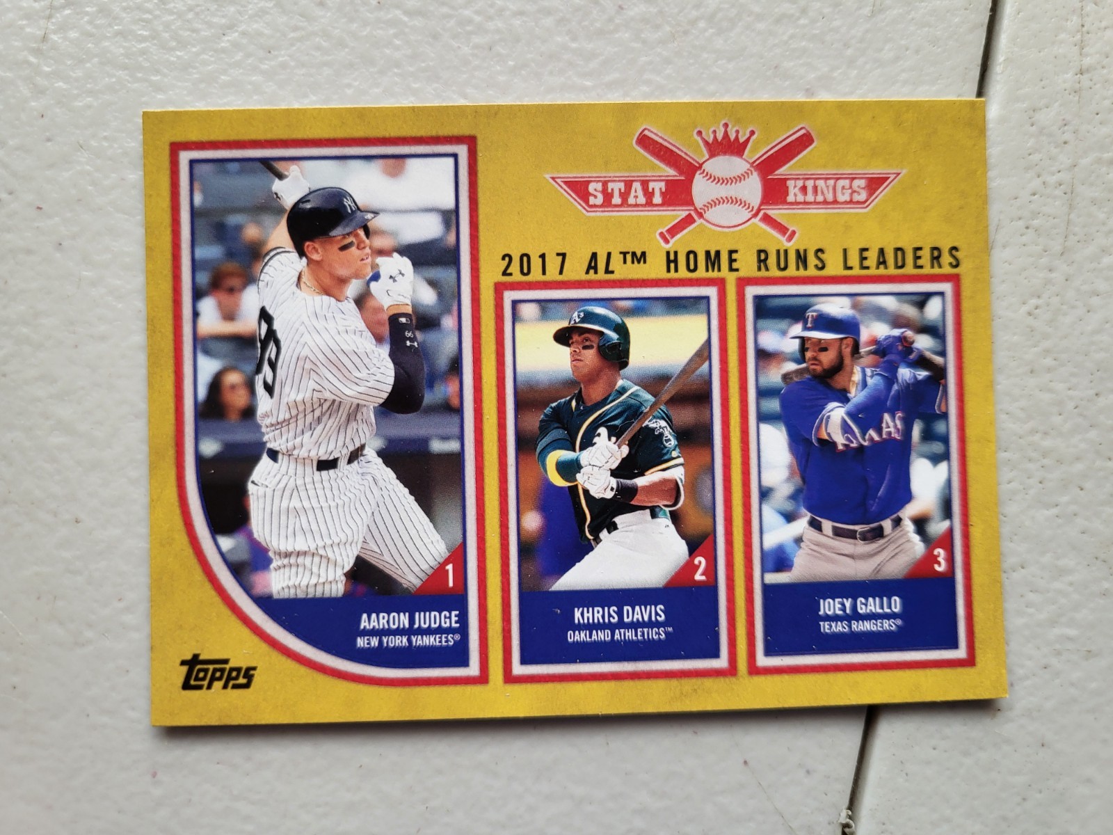 2018 Topps Big League – 2017 AL RBI Leaders Aaron Judge/Davis/Gallo #302 GOLD NM