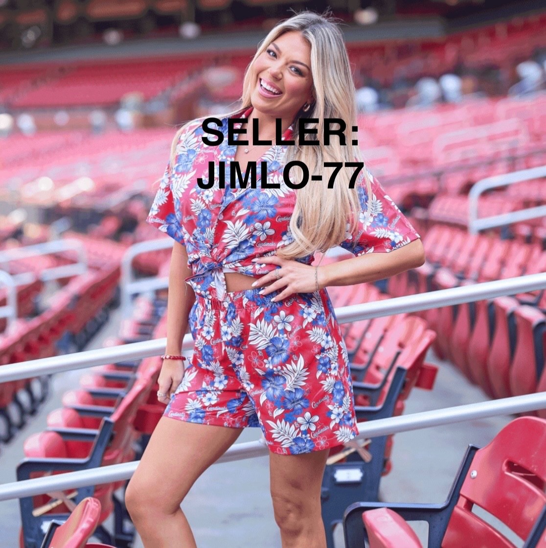 PRESALE CARDINALS ALL OVER PRINT SHIRT & SHORTS SET SZ MED 6/26/26 SGA ST. LOUIS