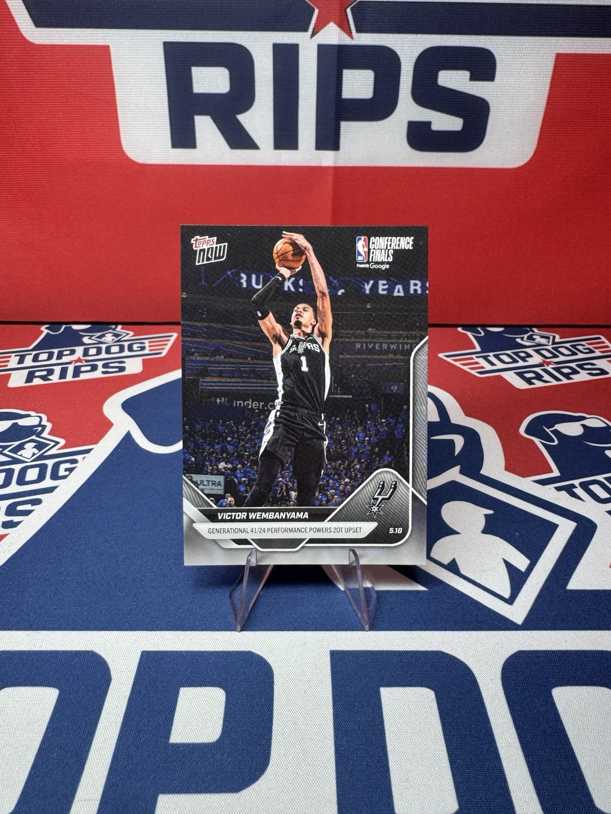 Victor Wembanyama 41/24 Playoffs 2OT – 2025-26 NBA Topps NOW – Card 315 Presale